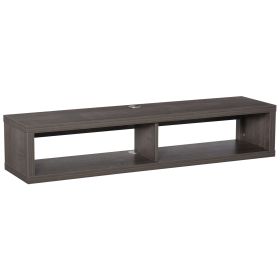 HOMCOM Floating TV Stand Wall Mounted Media Console Storage Shelf Dark Grey for Living Room Home Office