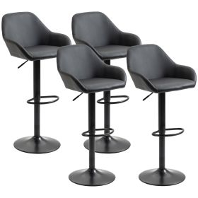 Aosom Swivel Bar Stool Collection Black PU Leather Seating Steel Base Elegant Durable