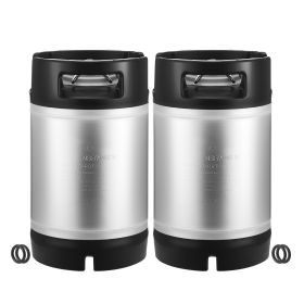 VEVOR Corny Keg, 2.5 Gallon Ball Lock Keg, SUS304 Cold Brew Kegs with Dual Rubber Handles & Heavy-Duty Rubber Bottom