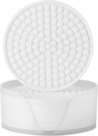 Silicone Drink Coasters with Holder, Set of 6, for Tabletop Protection and Office Desk, Cup Mat Set for Home Decor, Non-Slip and Non-Stick,Round