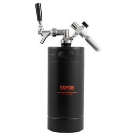 VEVOR Beer Growler Tap System, 128Oz 4L Mini Keg, 304 Stainless Steel Pressurized Beer Growler, Keg Growler with Pressure Display