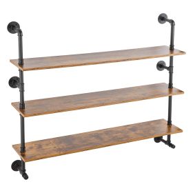 VEVOR Industrial Pipe Shelf 3 Tier 48x9.84in Wall-Mount for Kitchen Bedroom
