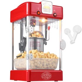 VEVOR Popcorn Popper Machine Tabletop Popcorn Maker 300W 2.5 Oz Red