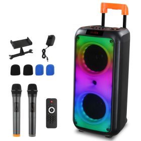 40W Multi Speaker, Light Rhythm Change, Bluetooth Remote Control, Plastic Rod Speaker (Color: Black)